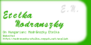 etelka modranszky business card
